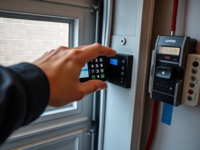 Maintenance garage door service by professional technician